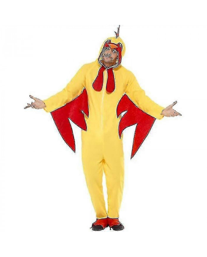Costume de poulet pour homme, combinaison d'Halloween volaille jaune