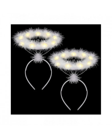 2 Pack Light Up Angel Halo Headband Led White Feather Headband Angel Halo Headband pour Noël