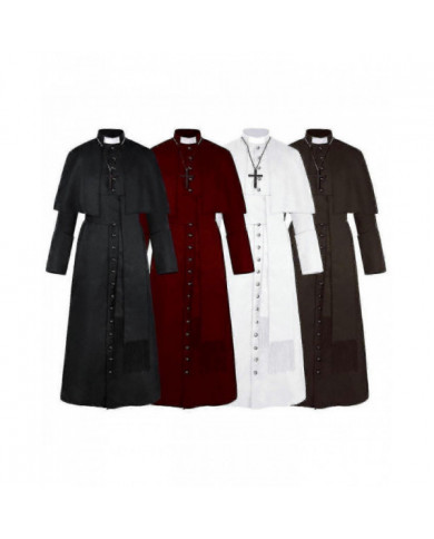 Solid Pastor Cos Costume Halloween Priest Medieval Retro Cosplay Costume Stock