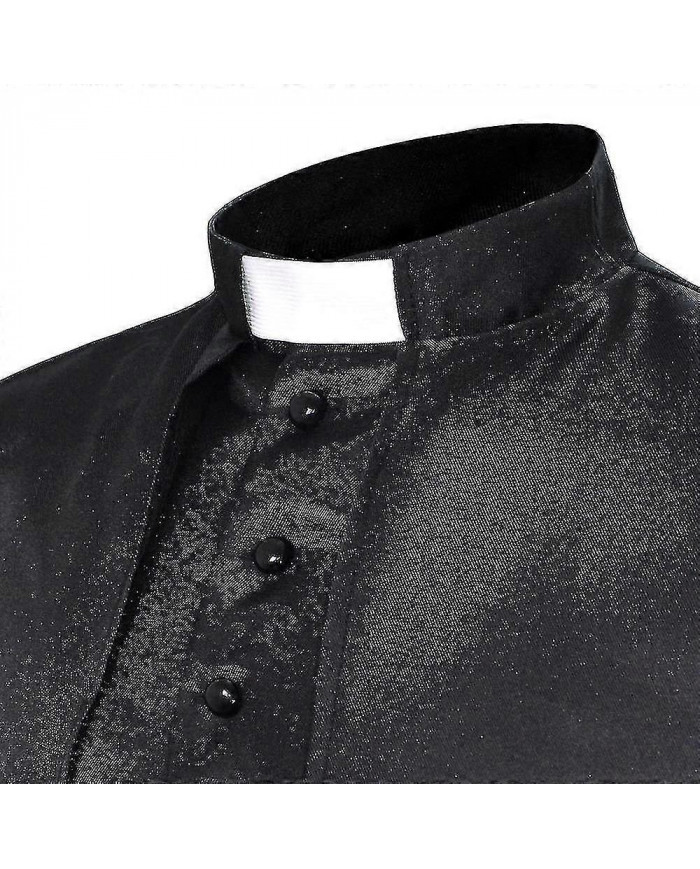 Solid Pastor Cos Costume Halloween Priest Medieval Retro Cosplay Costume Stock