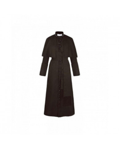 Solid Pastor Cos Costume Halloween Priest Medieval Retro Cosplay Costume Stock