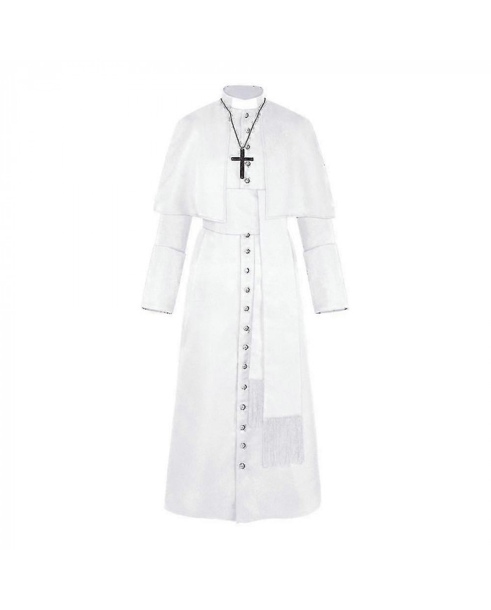 Solid Pastor Cos Costume Halloween Priest Medieval Retro Cosplay Costume Stock