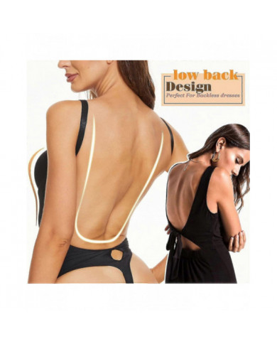 Backless Body Shaper pour les femmes Push Up Bra Low Back Thong Bodysuit