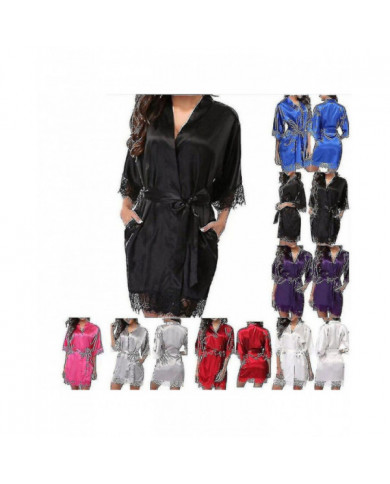 Satin Robe Wedding Bride Bridesmaid Kimono Dressing Gown Sleepwear Bathrobe
