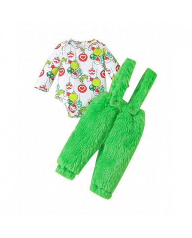 Le bébé qui a volé la tenue de Noël Baby Boys Girls Xmas Green Furry Monster Costume Vêtements Set