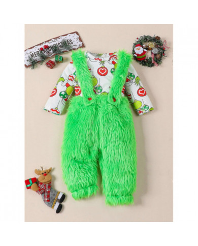 Le bébé qui a volé la tenue de Noël Baby Boys Girls Xmas Green Furry Monster Costume Vêtements Set