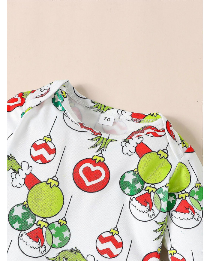 Le bébé qui a volé la tenue de Noël Baby Boys Girls Xmas Green Furry Monster Costume Vêtements Set