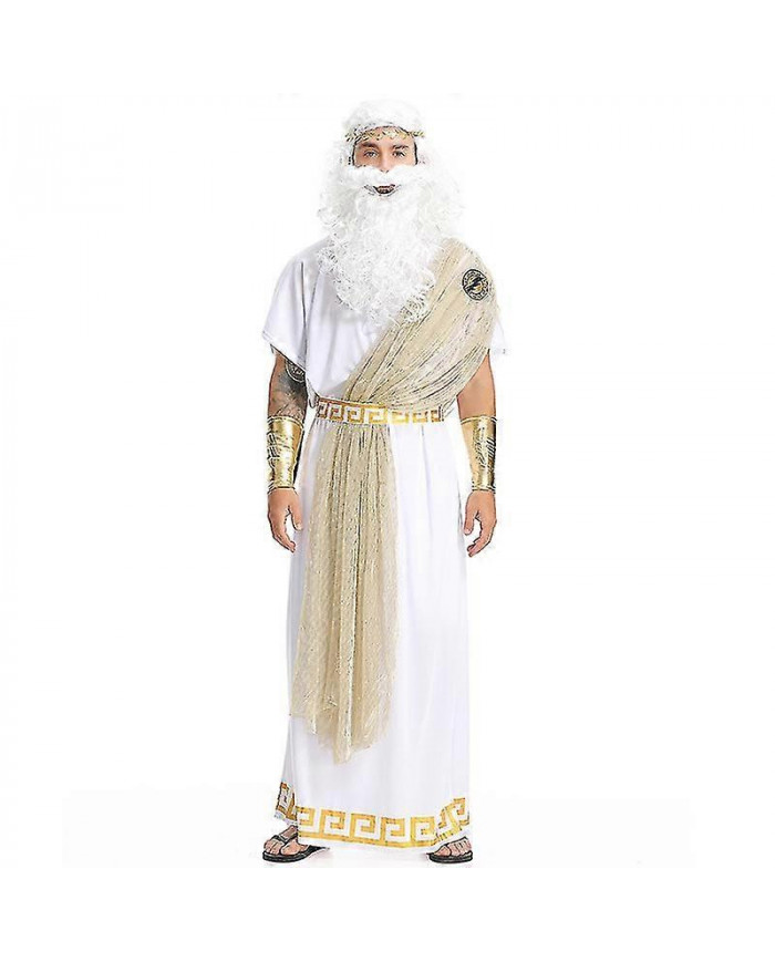 Adulte Roi Romain Grec Halloween Déguisement Jusqu’à Dieu Hommes Zeus Costume