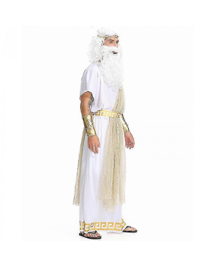Adulte Roi Romain Grec Halloween Déguisement Jusqu’à Dieu Hommes Zeus Costume
