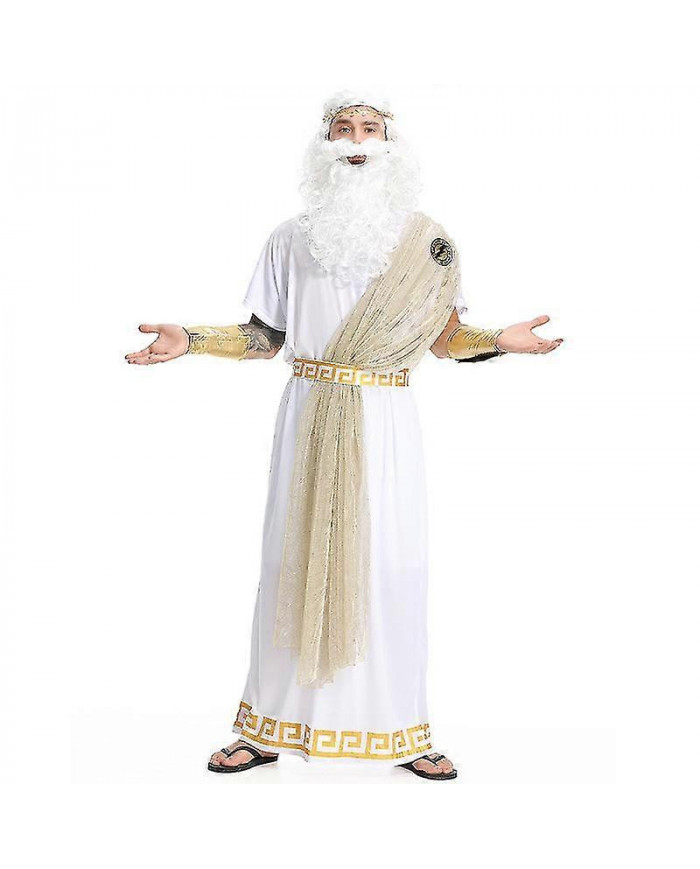 Adulte Roi Romain Grec Halloween Déguisement Jusqu’à Dieu Hommes Zeus Costume