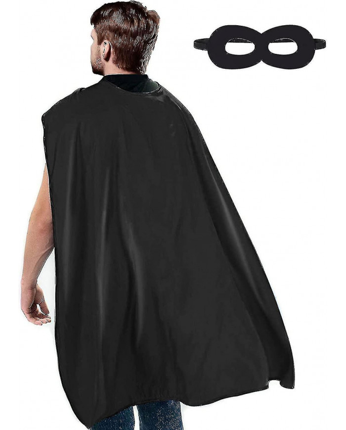 Capes et masques de super-héros adultes - Capes de fête de super-héros adultes noirs