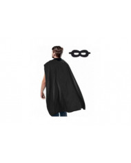 Capes et masques de super-héros adultes - Capes de fête de super-héros adultes noirs