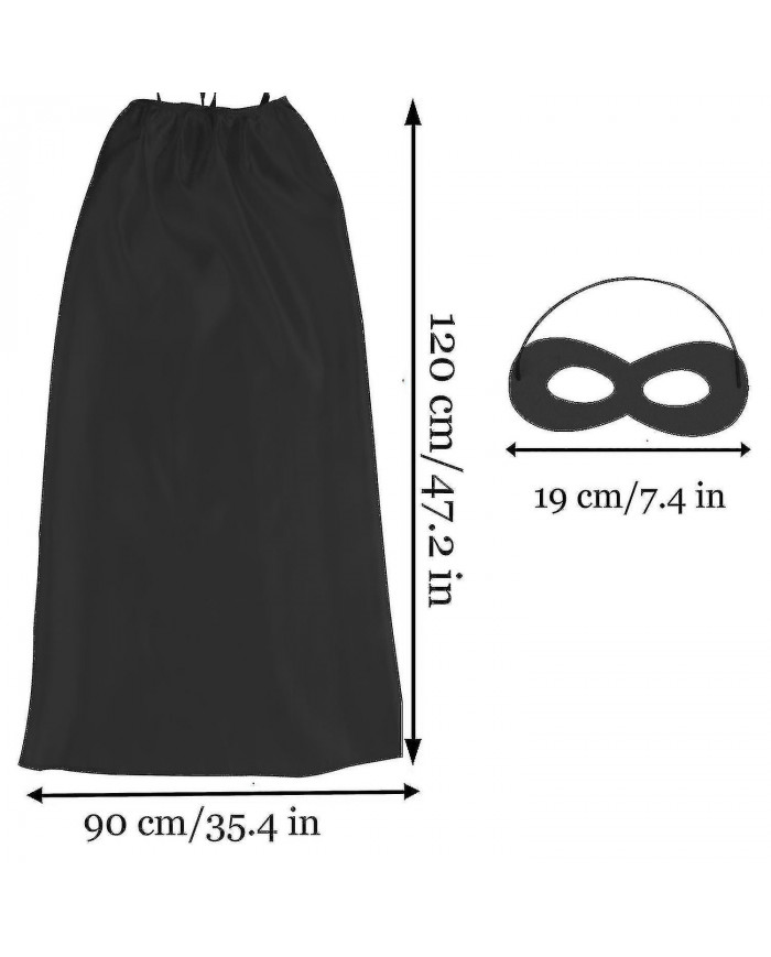 Capes et masques de super-héros adultes - Capes de fête de super-héros adultes noirs