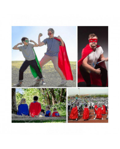 Capes et masques de super-héros adultes - Capes de fête de super-héros adultes noirs