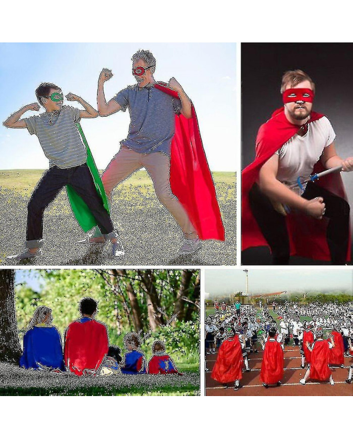 Capes et masques de super-héros adultes - Capes de fête de super-héros adultes noirs
