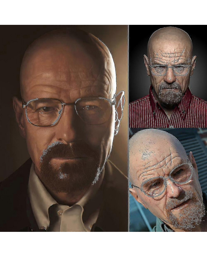 Réaliste Old Man Mask Latex Halloween Cosplay Party Full Face Masks Headgear Fg