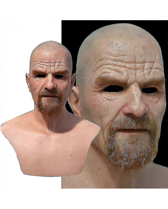 Réaliste Old Man Mask Latex Halloween Cosplay Party Full Face Masks Headgear Fg