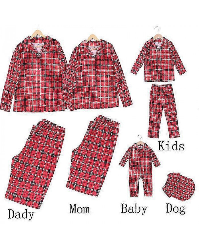 Famille Noël Pyjama Set Noël Parent-enfant Chemise de soirée Pyjama Cadeaux