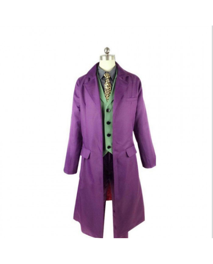 Heath Ledger Cosplay Costume Halloween Mens Film The Dark Knight Joker Costume Purple Jacket Ensembles complets [...]