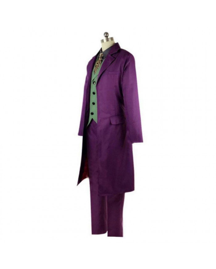 Heath Ledger Cosplay Costume Halloween Mens Film The Dark Knight Joker Costume Purple Jacket Ensembles complets [...]