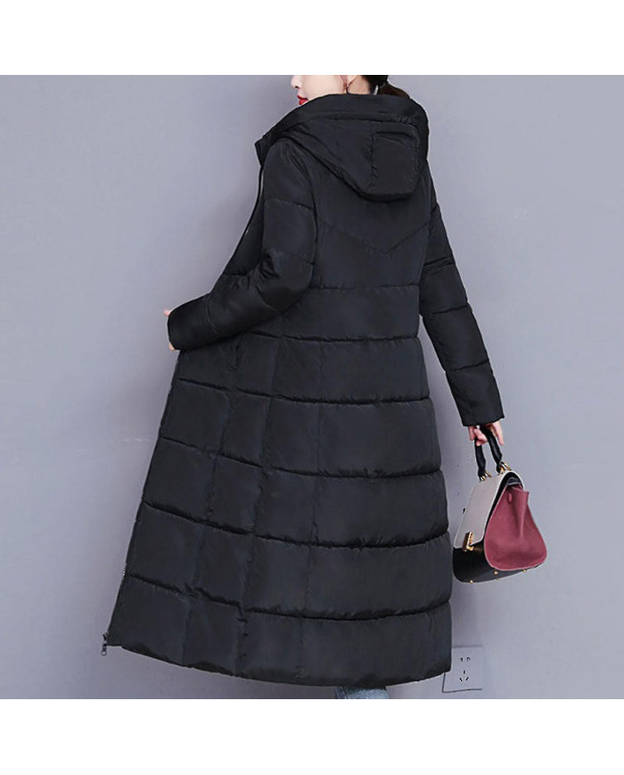 Femmes Doudoune d’hiver Décontracté Long Zip Up Outerwear Puffer Jacket Convient aux amis Gathering Wear