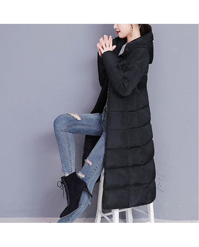 Femmes Doudoune d’hiver Décontracté Long Zip Up Outerwear Puffer Jacket Convient aux amis Gathering Wear