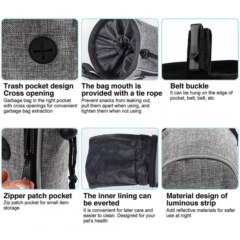 Snack Poop Bag Dispenser Dog Treat Pouch Puppy Storage For Training