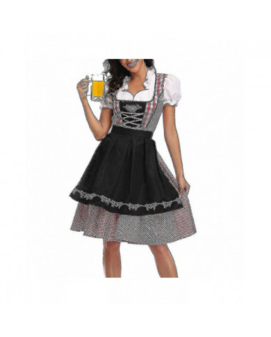 Costume Oktoberfest Femmes Adulte Dirndl Allemand Traditionnel Bavarois Bière Carnaval Fraulein Cosplay Maid Dress [...]