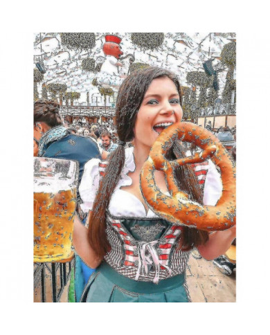 Costume Oktoberfest Femmes Adulte Dirndl Allemand Traditionnel Bavarois Bière Carnaval Fraulein Cosplay Maid Dress [...]