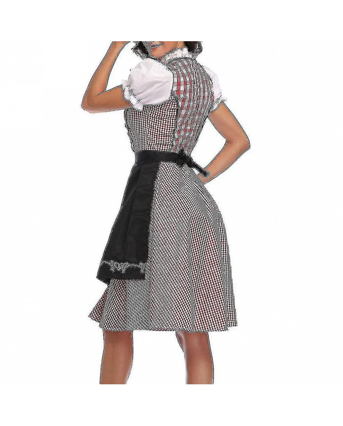 Costume Oktoberfest Femmes Adulte Dirndl Allemand Traditionnel Bavarois Bière Carnaval Fraulein Cosplay Maid Dress [...]