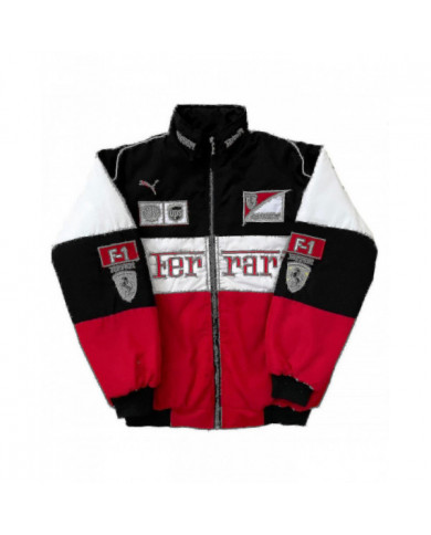 Veste de course pour hommes avec embridery rouge noir, veste Suit F1 Team Racing Cool Jacket
