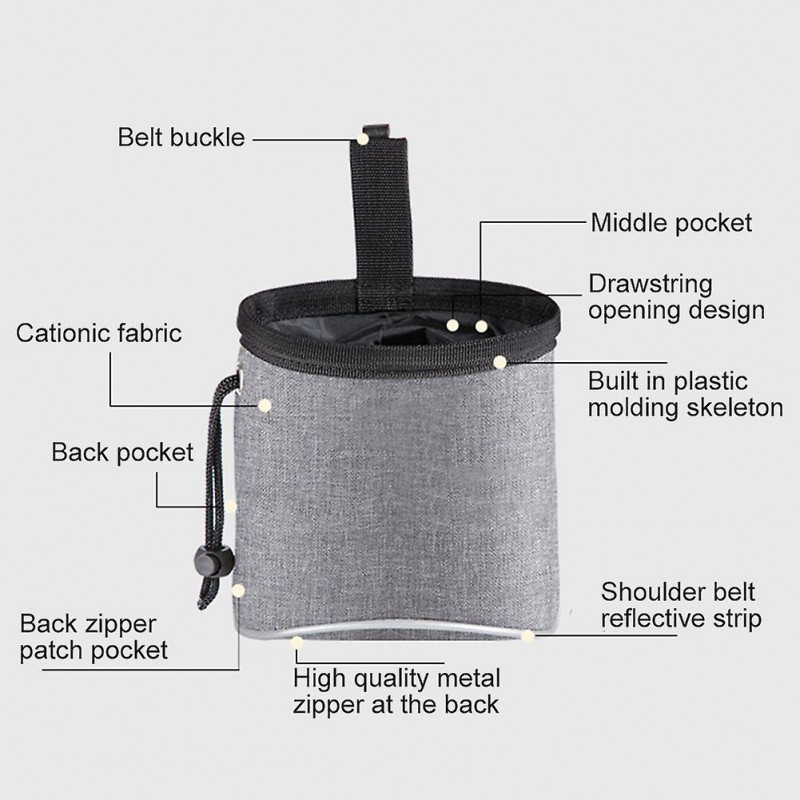 Snack Poop Bag Dispenser Dog Treat Pouch Puppy Storage For Training