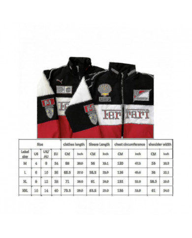 Veste de course pour hommes avec embridery rouge noir, veste Suit F1 Team Racing Cool Jacket