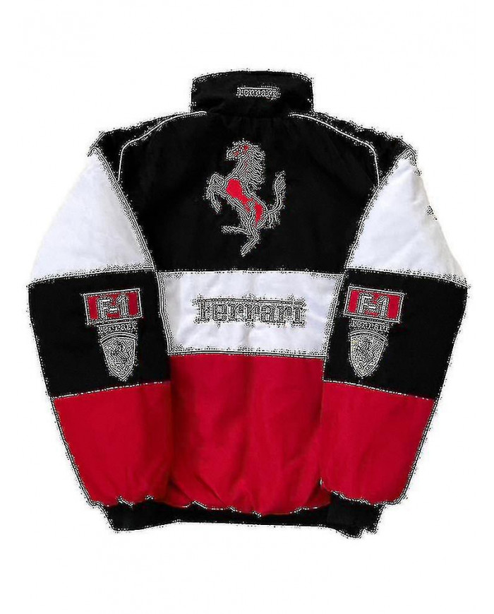 Veste de course pour hommes avec embridery rouge noir, veste Suit F1 Team Racing Cool Jacket