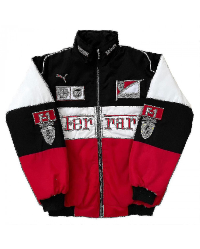 Veste de course pour hommes avec embridery rouge noir, veste Suit F1 Team Racing Cool Jacket