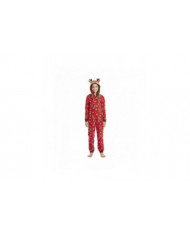 Famille Matching Elk Imprimé Pyjamas Onesie Jumpsuit Noël Hooded Sleepwear Adult Kids