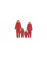 Famille Matching Elk Imprimé Pyjamas Onesie Jumpsuit Noël Hooded Sleepwear Adult Kids