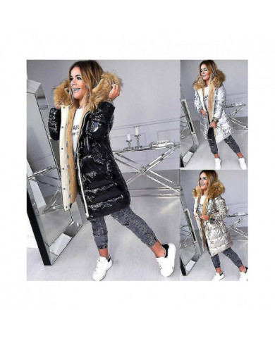 Femmes Hiver Automne Coton-rembourré Veste Sweat à capuche Populaire Couleur Solide Slim Fit Manches longues Chaud