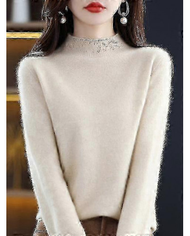 100% laine cachemire pull femmes tricoté pull col roulé manches longues pullover automne hiver vêtements pull pull [...]
