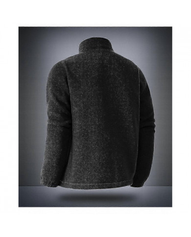 Hommes Polaire Polaire Veste Stand Col Fermeture à glissière Chaud Épais Manteau Hiver Décontracté Vêtements d’extérieur