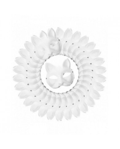 30pcs Mascarade Blank Mask Cat Masques Costume Cosplay Masque Diy Unpainted Cat Mask