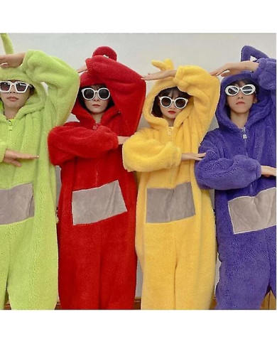Unisexe Teletubbies Costumes Disi Onesies Lala Cosplay Pyjama Adulte Pyjamas Animal Sleepwear Combinaison