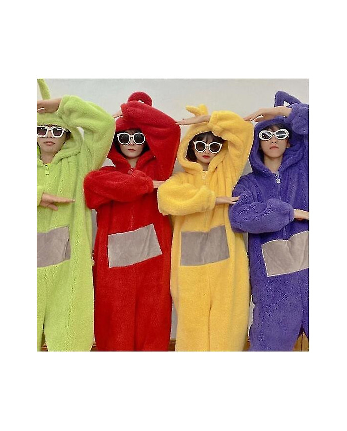 Unisexe Teletubbies Costumes Disi Onesies Lala Cosplay Pyjama Adulte Pyjamas Animal Sleepwear Combinaison