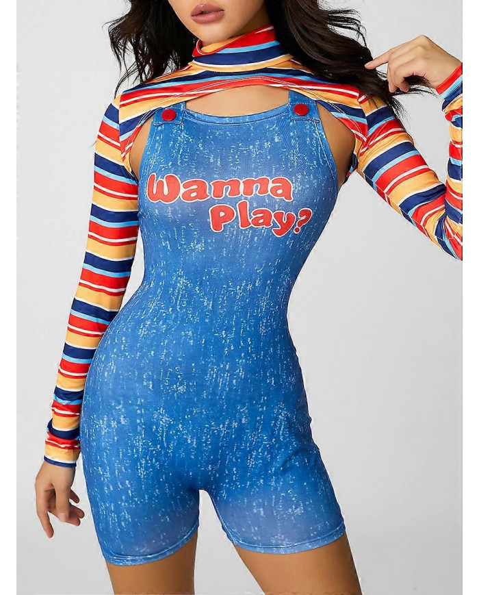 Femmes 2 Pcs Halloween Costumes Scary Nightmare Killer Doll veulent jouer au film Personnage Body Chucky Doll [...]