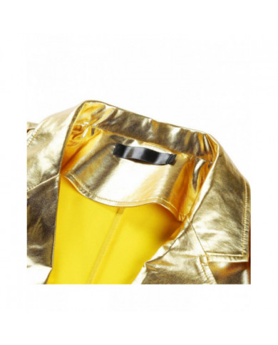 Sliktaa Hommes 2Pce Costume Brillant Brillant Imperméable Blazer et Pantalon