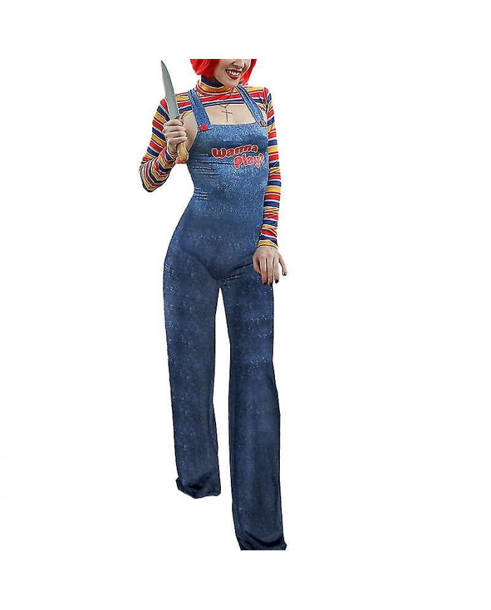 Tib Hirigin Femmes 2 Pcs Halloween Costumes Scary Cauchemar Killer Doll veulent jouer au film Personnage Robe [...]