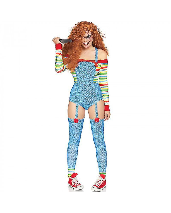 Tib Hirigin Femmes 2 Pcs Halloween Costumes Scary Cauchemar Killer Doll veulent jouer au film Personnage Robe [...]