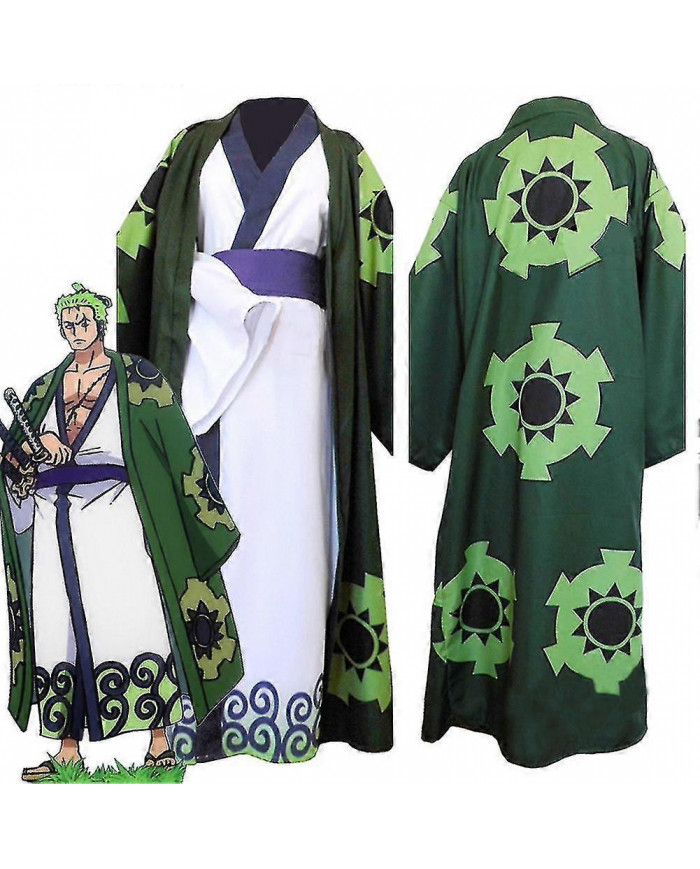 Anime Roronoa Zoro Cosplay Costume Wano Kuni Country Kimono Robe Full Suit Outfits Halloween Carnival Costume _ai