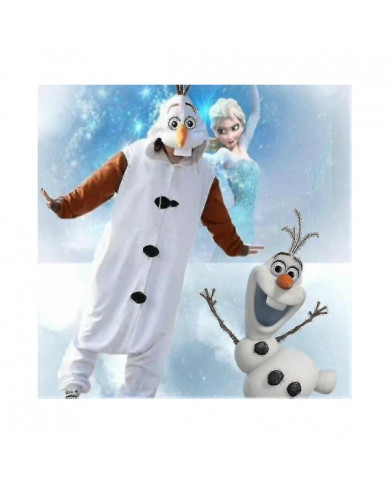 Olaf Frozen Adult Snowman Costume Kigurumi Pyjamas Pyjamas Ozq Haute Qualité