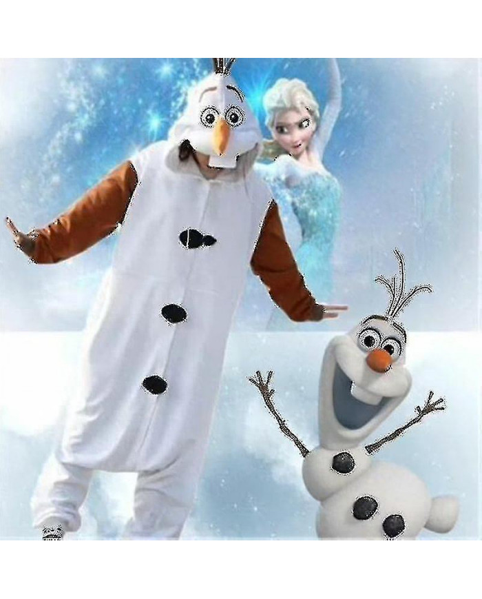 Olaf Frozen Adult Snowman Costume Kigurumi Pyjamas Pyjamas Ozq Haute Qualité